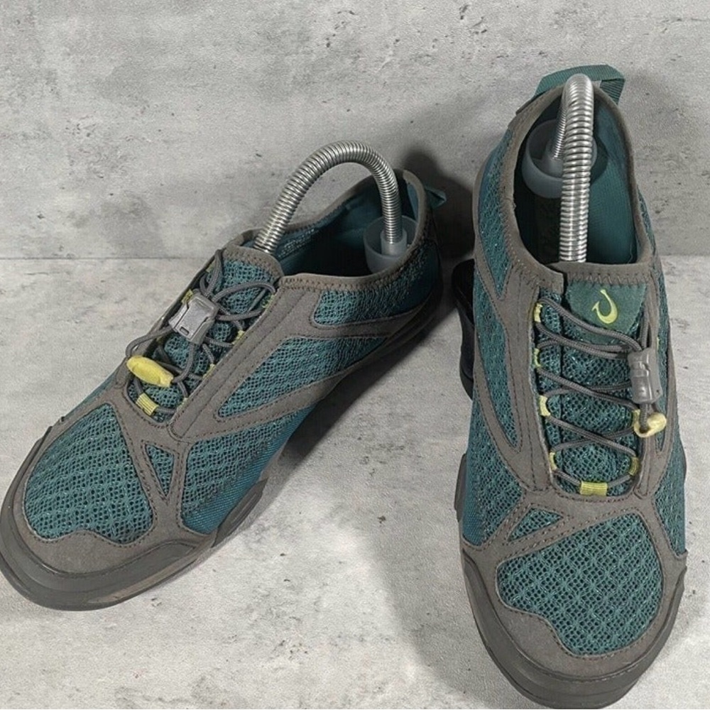 OluKai Eleu Trainer Gray Green Mesh Water Shoes Women's Size 9 Athletic - Picture 1 of 7
